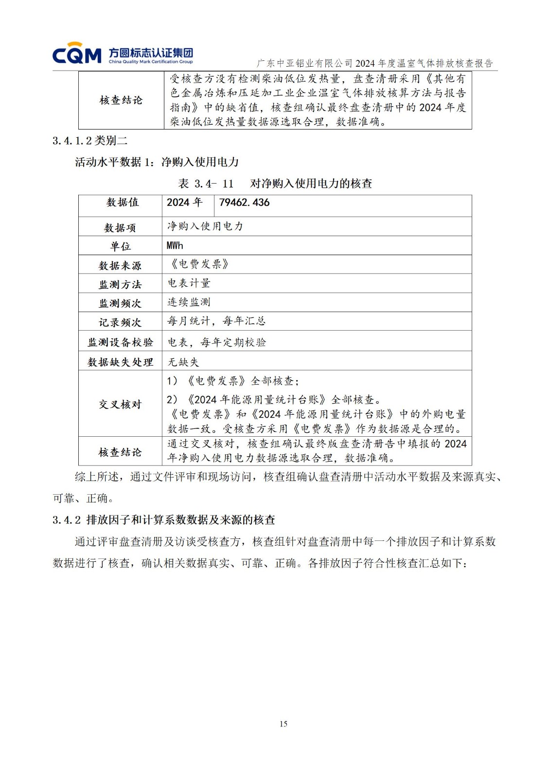 廣東中亞鋁業(yè)有限公司溫室氣體核查報告-ISO14064 - 終稿(圖19)